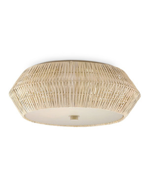 Currey and Company - 9999-0078 - Two Light Flush Mount - Antibes - Bleached Natural/Snow White/White