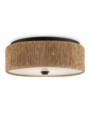 Currey and Company - 9999-0061 - LED Flush Mount - Brownell - Natural/Blacksmith/White