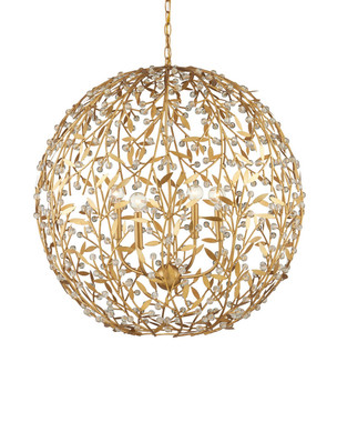 Currey and Company - 9000-1289 - Four Light Chandelier - Secret Garden - Clear/Contemporary Gold Leaf/Contemporary Gold