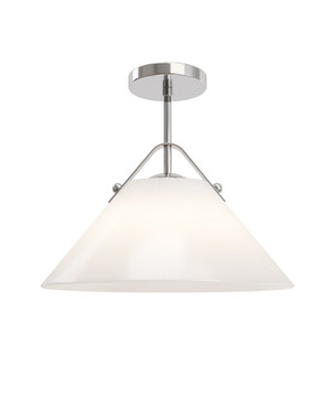 Currey and Company - 9000-1280 - One Light Pendant - Bronwen - Opaque White/Polished Nickel