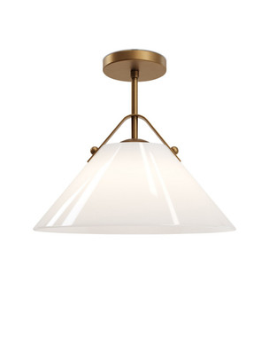 Currey and Company - 9000-1279 - One Light Pendant - Bronwen - Opaque White/Antique Brass