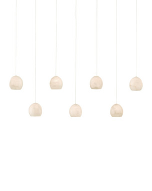Currey and Company - 9000-1064 - Seven Light Pendant - Lazio - White/Silver