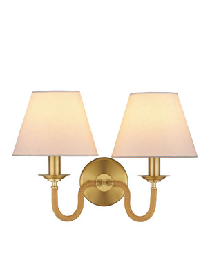 Currey and Company - 5000-0274 - Two Light Wall Sconce - Adala - Natural/Brushed Brass