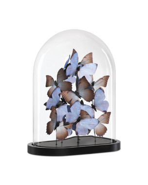Currey and Company - 1200-0977 - Sculpture - Rue de Bac Butterflies - Lilac/Brown/Black/Clear