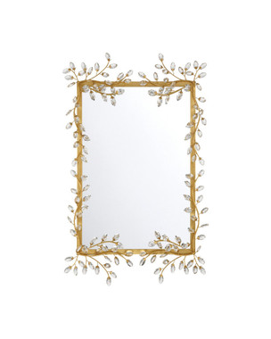 Currey and Company - 1000-0161 - Mirror - Forget-Me-Not - Clear/Chinois Gold Leaf