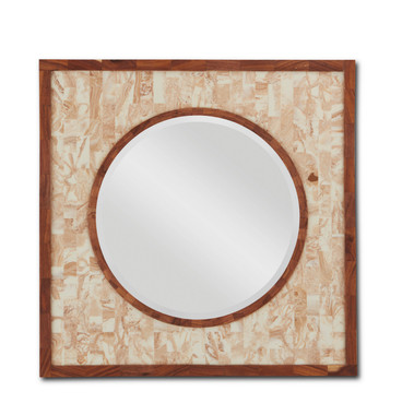 Currey and Company - 1000-0102 - Mirror - Serra Collection - Beige/Natural/Mirror