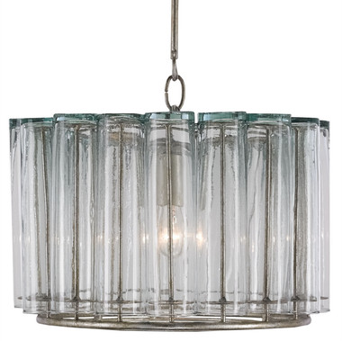 Currey and Company - 9375 - One Light Pendant - Bevilacqua - Silver Leaf