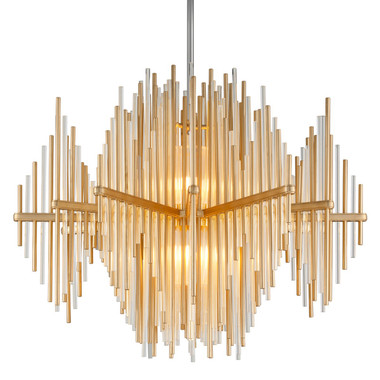 Corbett Lighting - 238-43-GL/SS - Two Light Chandelier - Theory - Gold Leaf
