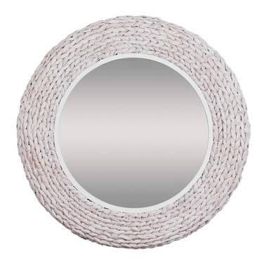 Varaluz - 457MI30MWW - Wall Mirror - Athena - Matte White/Whitewash Seagrass
