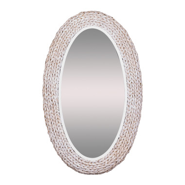 Varaluz - 457MI24MWW - Wall Mirror - Athena - Matte White/Whitewash Seagrass
