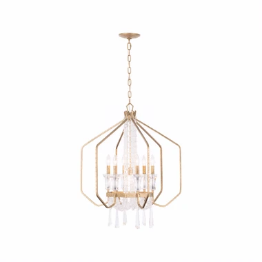 Varaluz - 270P07BK - Seven Light Pendant - Barcelona - Brass Kisser