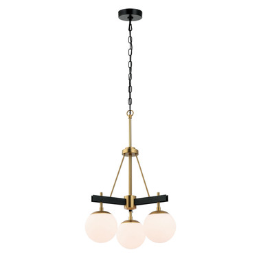 Varaluz - 352C03BLSB - Three Light Chandelier - Allie - Black/Satin Brass
