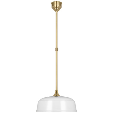 Visual Comfort Signature - TOB 5812HAB-WHT - LED Pendant - Academy Barn Light - Hand-Rubbed Antique Brass