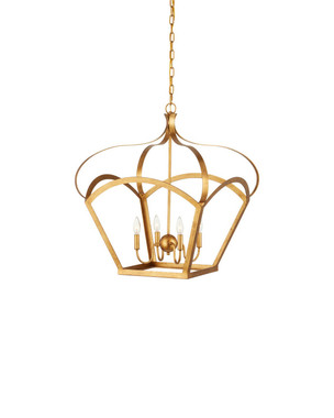 Currey and Company - 9000-1487 - Four Light Lantern - Coronet - Antique Gold Leaf