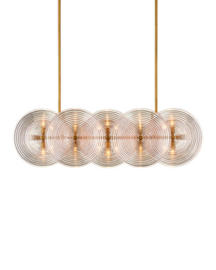 Currey and Company - 9000-1457 - Ten Light Chandelier - Whirlwind - Pale Pink / Brass