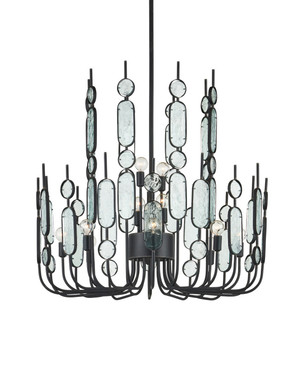 Currey and Company - 9000-1446 - 12 Light Chandelier - Ettore - Clear / Blacksmith