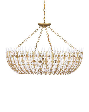 Currey and Company - 9000-1439 - Six Light Chandelier - Magnum Opus - White / Brass