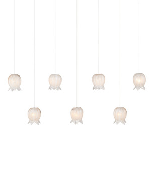 Currey and Company - 9000-1410 - Seven Light Pendant - Polpo - White/Silver