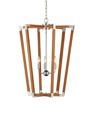 Currey and Company - 9000-1376 - Three Light Chandelier - Boyd - Natural/Polished Nickel