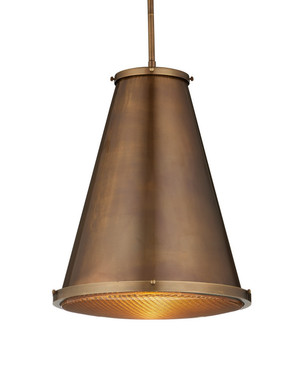 Currey and Company - 9000-1366 - One Light Pendant - Seafarer - Antique Brass/Clear