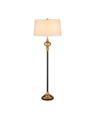 Currey and Company - 8000-0176 - One Light Floor Lamp - Haines - Bronze/Vintage Brass