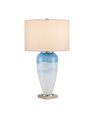 Currey and Company - 6000-1122 - One Light Table Lamp - Heaven - Cloudy Blue / Nickel