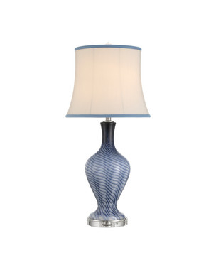 Currey and Company - 6000-1064 - One Light Table Lamp - Zeta - Gray Blue/Clear