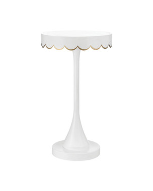 Currey and Company - 4000-0258 - Accent Table - Enid - White / Gold