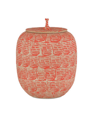 Currey and Company - 1200-0979 - Jar - Happiness - Red/Beige
