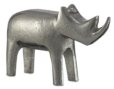 Currey and Company - 1200-0082 - Rhino - Kano Collection - Silver