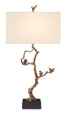 Currey and Company - 6000-0695 - One Light Table Lamp - Shadows - Antique Brass/Black