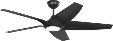 Generation Lighting - 5DLWCSM56MBKD - 56" Ceiling Fan - Dellwood - Midnight Black