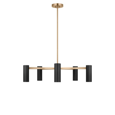 Generation Lighting - GLC2055SB - Five Light Chandelier - Zentro - Satin Brass