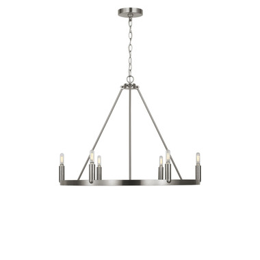 Generation Lighting - GLC2016BNE - Six Light Chandelier - Mirla - Brushed Nickel