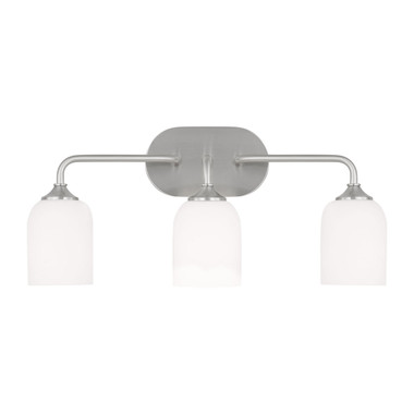 Generation Lighting - GLV1023EN3/BS - Three Light Vanity - Emile - Brushed Steel