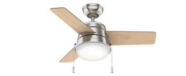 Hunter - 59303 - 36" Ceiling Fan - Aker - Brushed Nickel