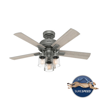 Hunter - 50649 - 44" Ceiling Fan - Hartland - Matte Silver