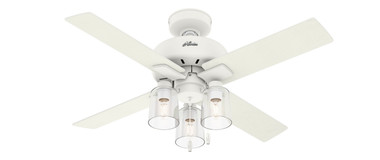 Hunter - 50330 - 44Ceiling Fan - Pelston - Matte White