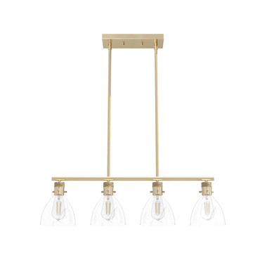Hunter - 48037 - Four Light Linear Chandelier - Van Nuys - Alturas Gold