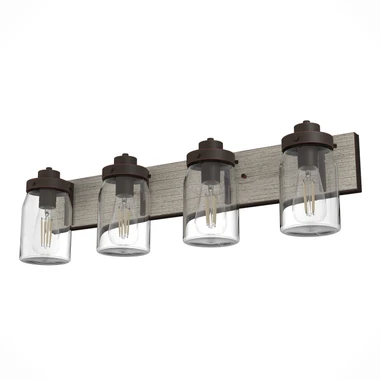 Hunter - 48023 - Four Light Bathroom Vanity - Devon Park - Onyx Bengal