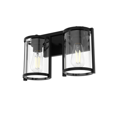 Hunter - 48000 - Two Light Bathroom Vanity - Astwood - Matte Black