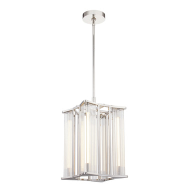Alora - PD339415PNCR-UNV - LED Pendant - Sabre - Polished Nickel/Ribbed Glass
