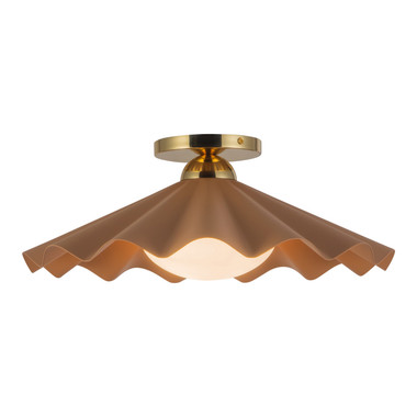 Alora - SF354016PEC - One Light Semi-Flush Mount - Furrow - Peach
