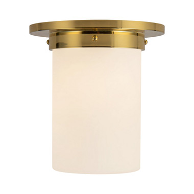 Alora - FM360808PTBOP - One Light Flush Mount - Mineral - Patina Brass/Opal Glass