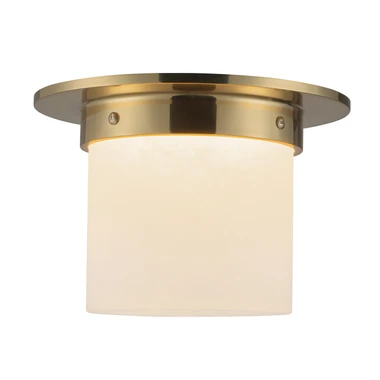 Alora - FM360085PTBAR - One Light Flush Mount - Mineral - Patina Brass/Alabaster