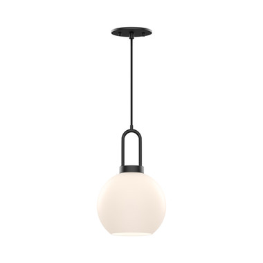 Alora - PD601608MBOP - One Light Pendant - Soji - Matte Black/Opal Matte Glass