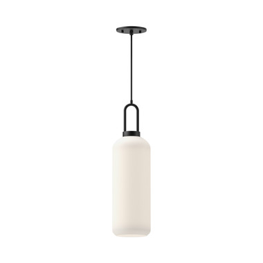 Alora - PD401606MBOP - One Light Pendant - Soji - Matte Black/Opal Matte Glass