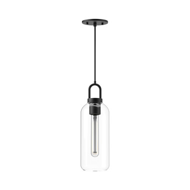 Alora - PD401505MBCL - One Light Pendant - Soji - Clear Glass/Matte Black