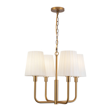 Alora - CH628423AGOP - Four Light Chandelier - Plisse - Aged Gold/Opal Matte Glass