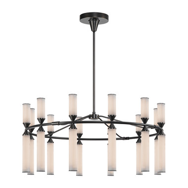 Alora - CH348038UBFR-UNV - LED Chandelier - Edwin - Urban Bronze/Frosted Ribbed Glass